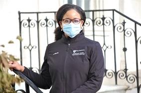 Dr. Allison Willis outside with mask