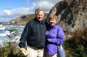 Pat Carstensen and second husband Skip hiking