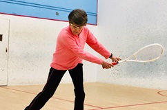 Joyce Davenport playing squash