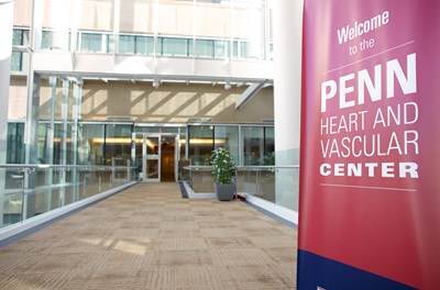 Entrance to Penn Heart and Vascular Center at Perelman Center for Advanced Medicine
