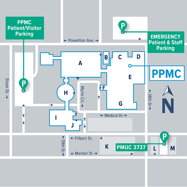 campus map of Penn Presbyterian Medical Center