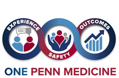 Logo for One Penn Medicine, which focuses on patient and staff experience, safety and outcomes