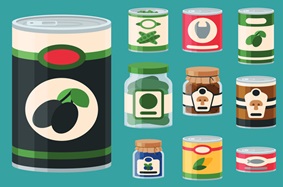 cartoon of canned goods