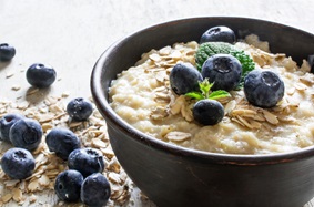 Blueberries and oatmeal