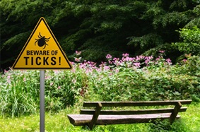 Beware of Ticks Sign 