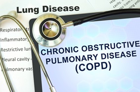 iPad and papers with information about COPD and lung disease