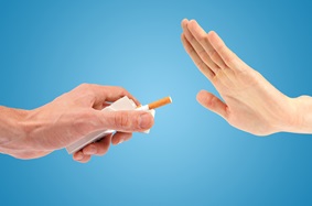 hand refusing an offer of a cigarette