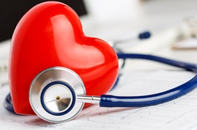 Stethoscope on heart