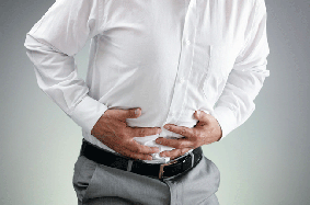 man with stomach pain