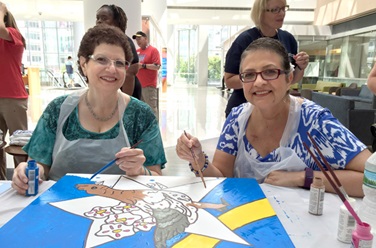 Patients at Art Therapy Paintfest